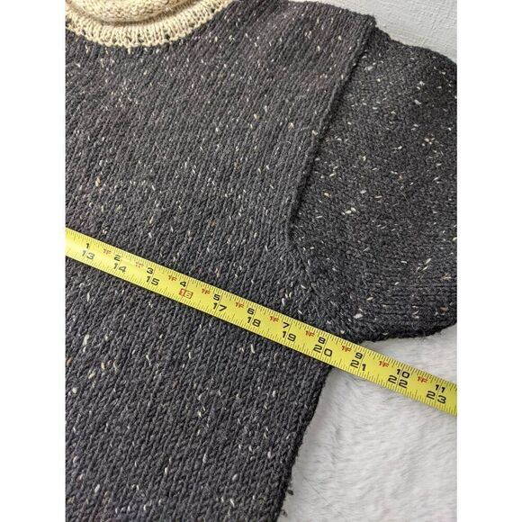 Inishowen Designs Irish Donegal Sz S-M Gray Beige New Pure Wool Sweater Roll Nec - Picture 5 of 7